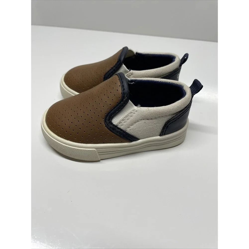 OshKosh B'gosh Brown & Beige Austin‎ Color Block Slip-On Sneaker Toddler Size 3
